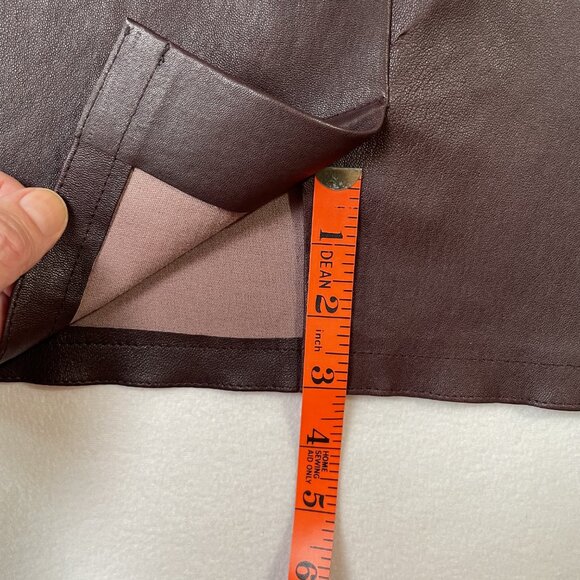 Sylvie Schimmel Paris Oxblood Lambskin Leather Pencil Skirt Size EU 42 - Picture 6 of 12